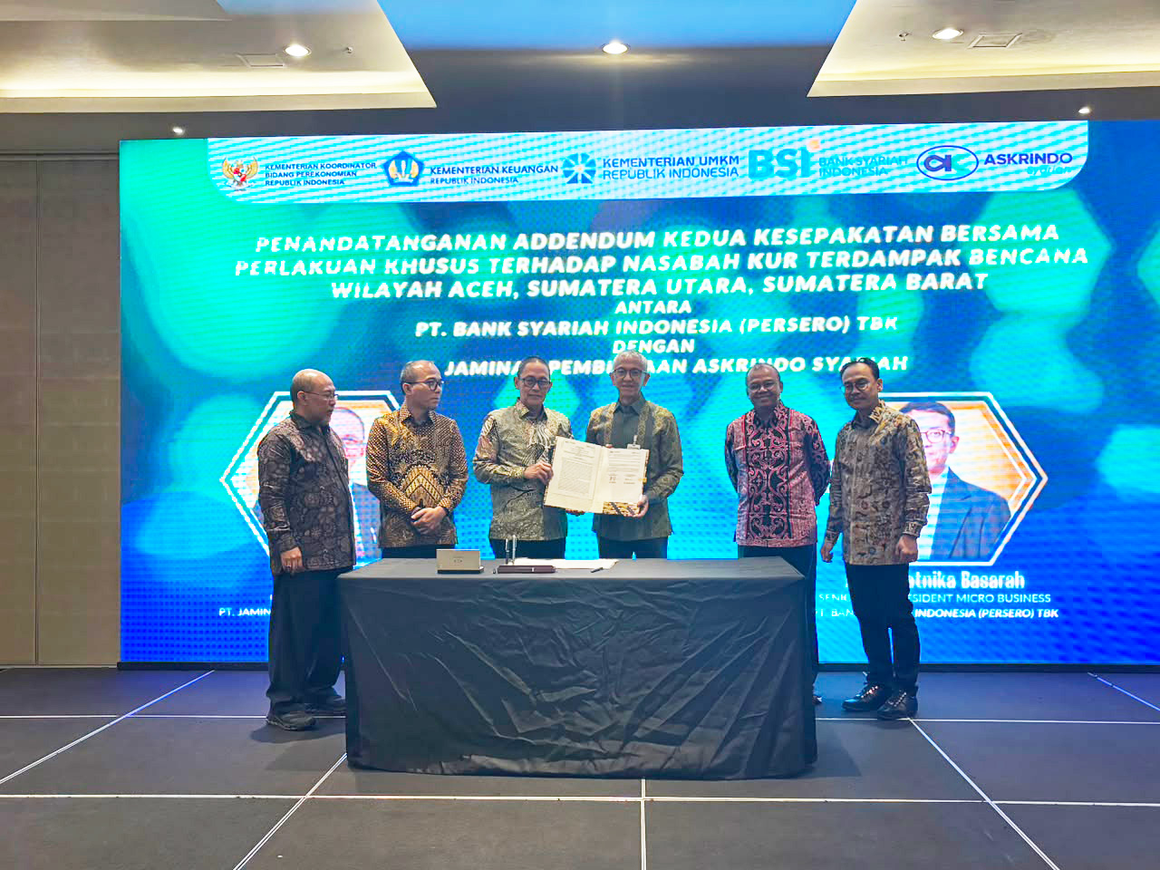 Askrindo Syariah dan BSI Sepakati Perlakuan Khusus bagi Nasabah KUR Terdampak Bencana 