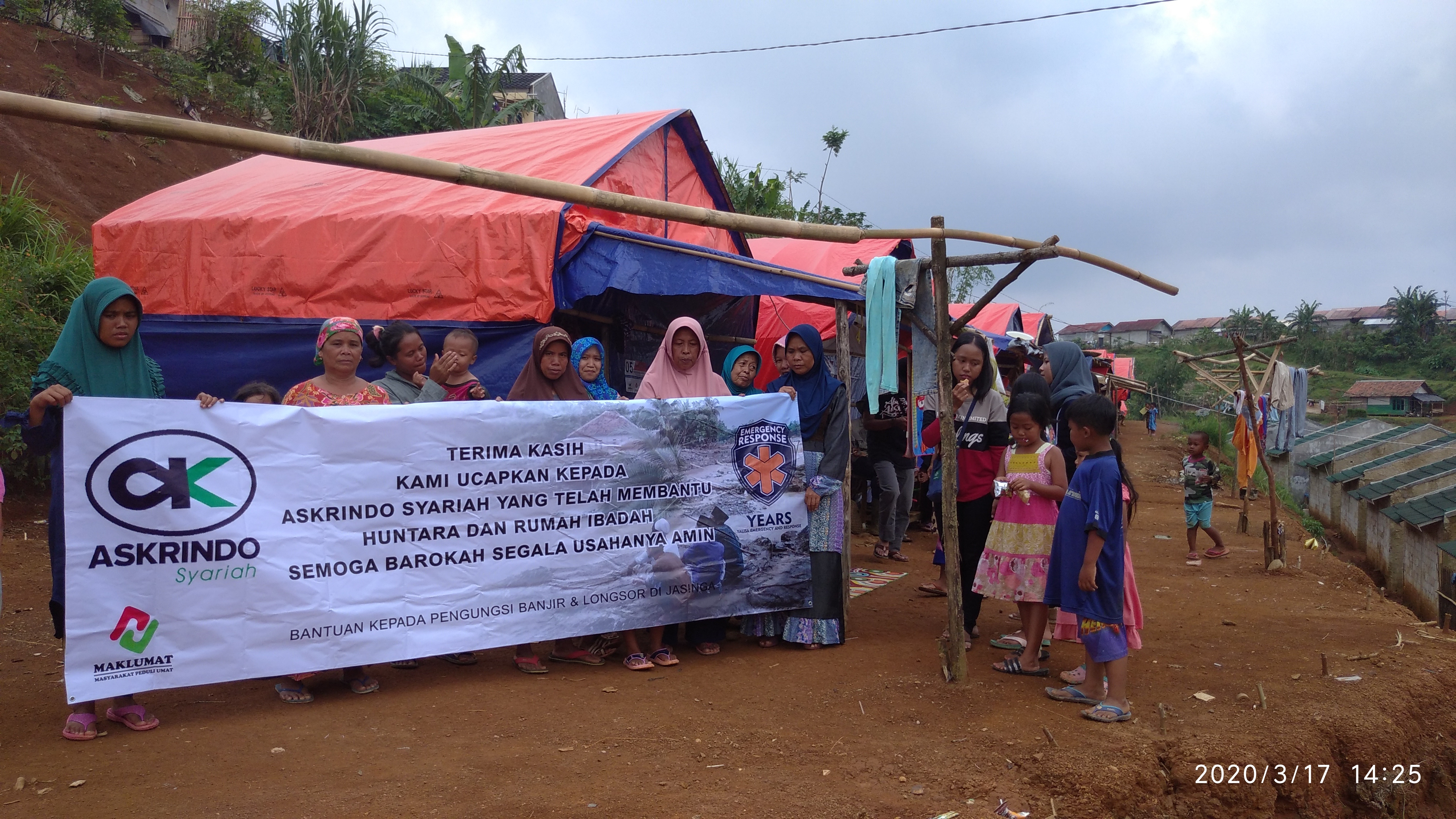 Askrindo Syariah menggandeng Yalisa membuat HunianSementara (Huntara) dan Rumah Ibadah bagi Korban Bencana Banjir dan Longsor di Jasinga, Bogor