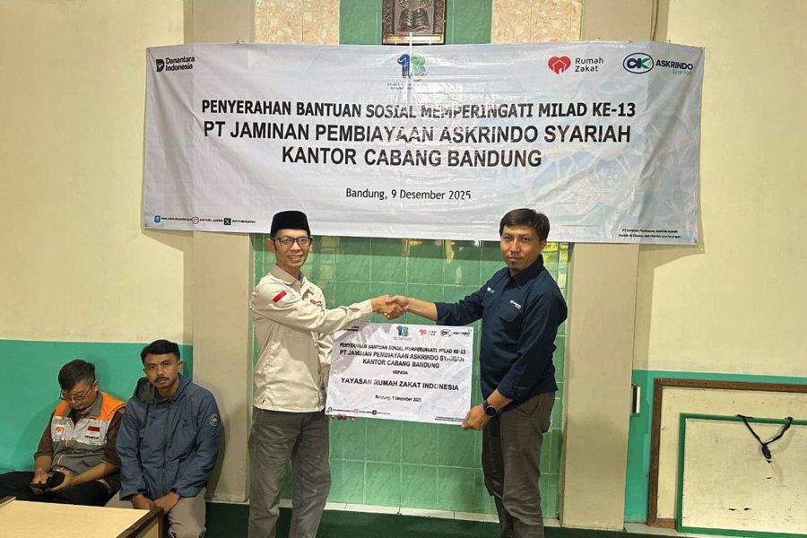 Askrindo Syariah Bandung Serahkan Santunan Milad ke 13